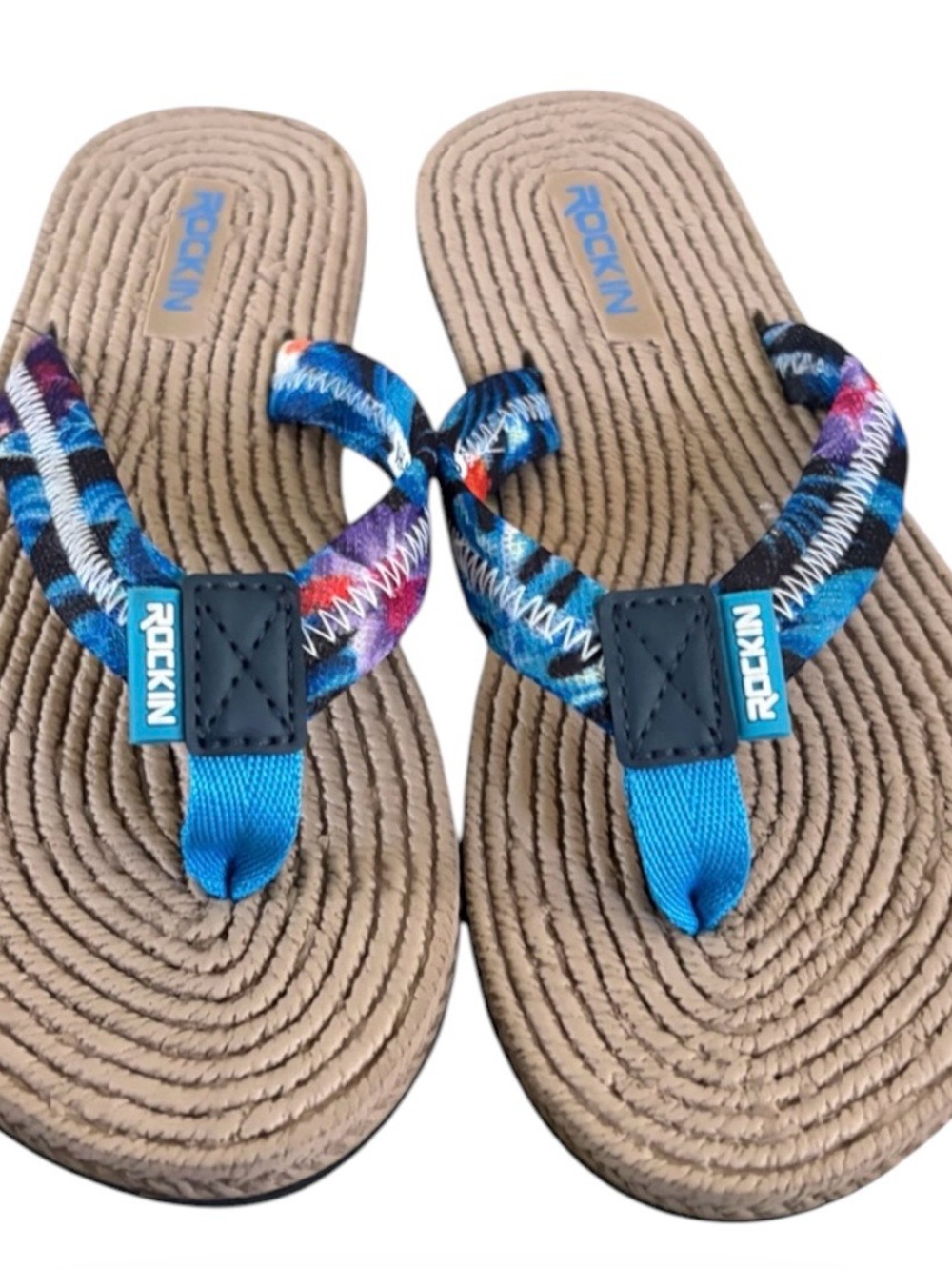ROCKIN Flip Flop Sandals Women's Multicolored Size 10 NWT